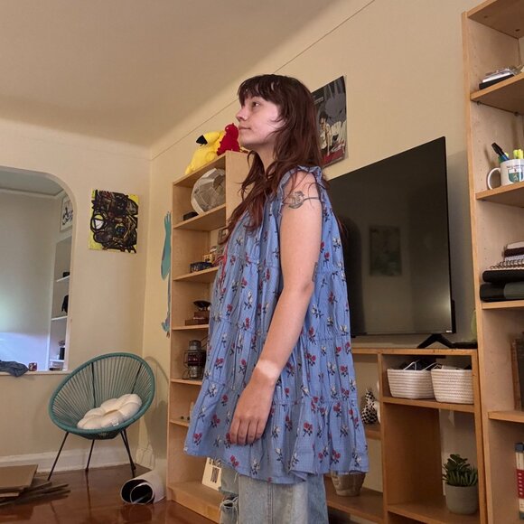 Free People Blue and Red Floral Mini Dress - Picture 2 of 10